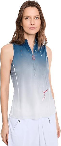 Sunsense Dusk Sleeveless Mock Neck 1/4 Zip Top