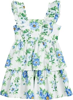 Ruffle Shoulder Floral Tiered Dress (Toddler/Little Kid/Big Kid)
