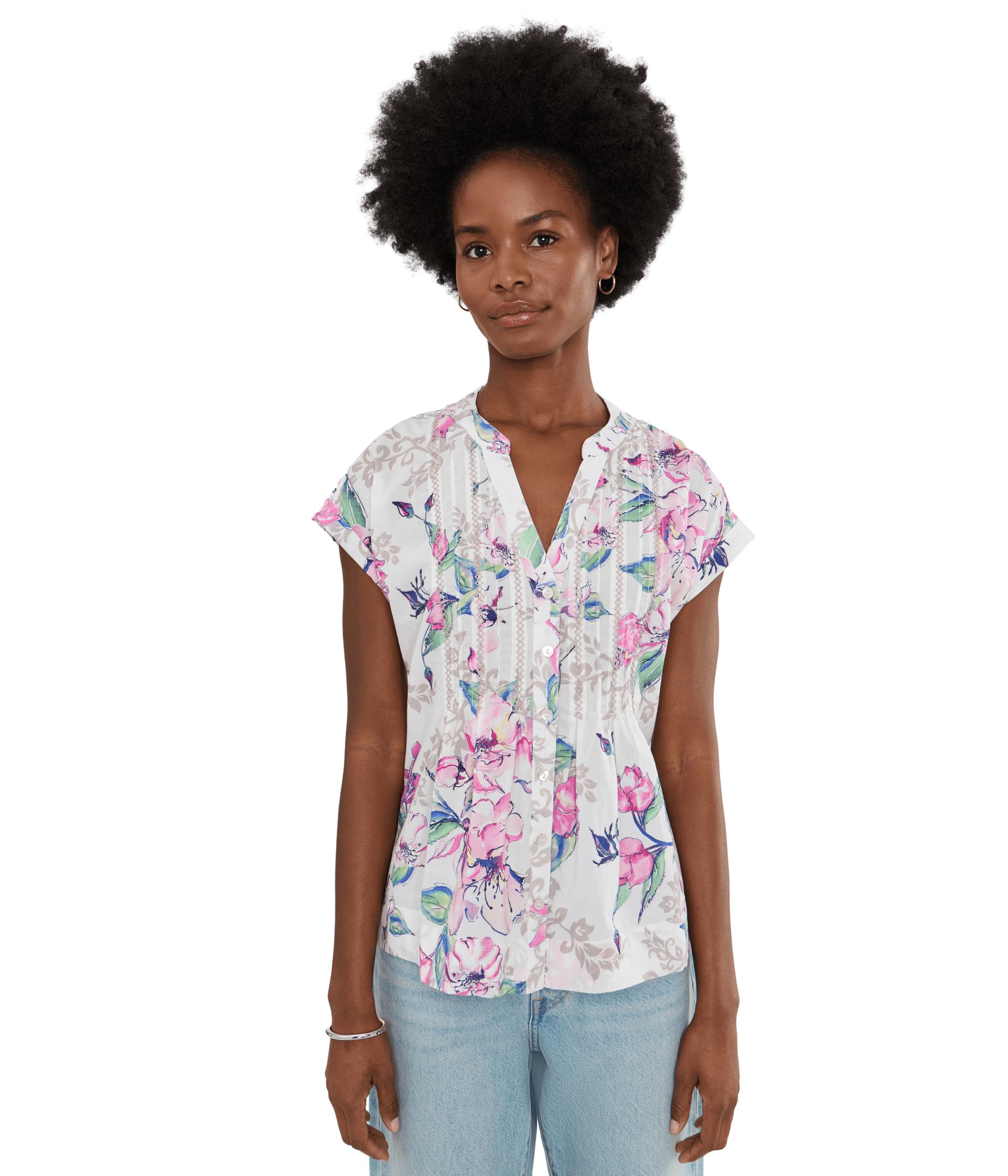 Tommy Bahama Топ с коротким рукавом Floral Gardens Cross-stitch
