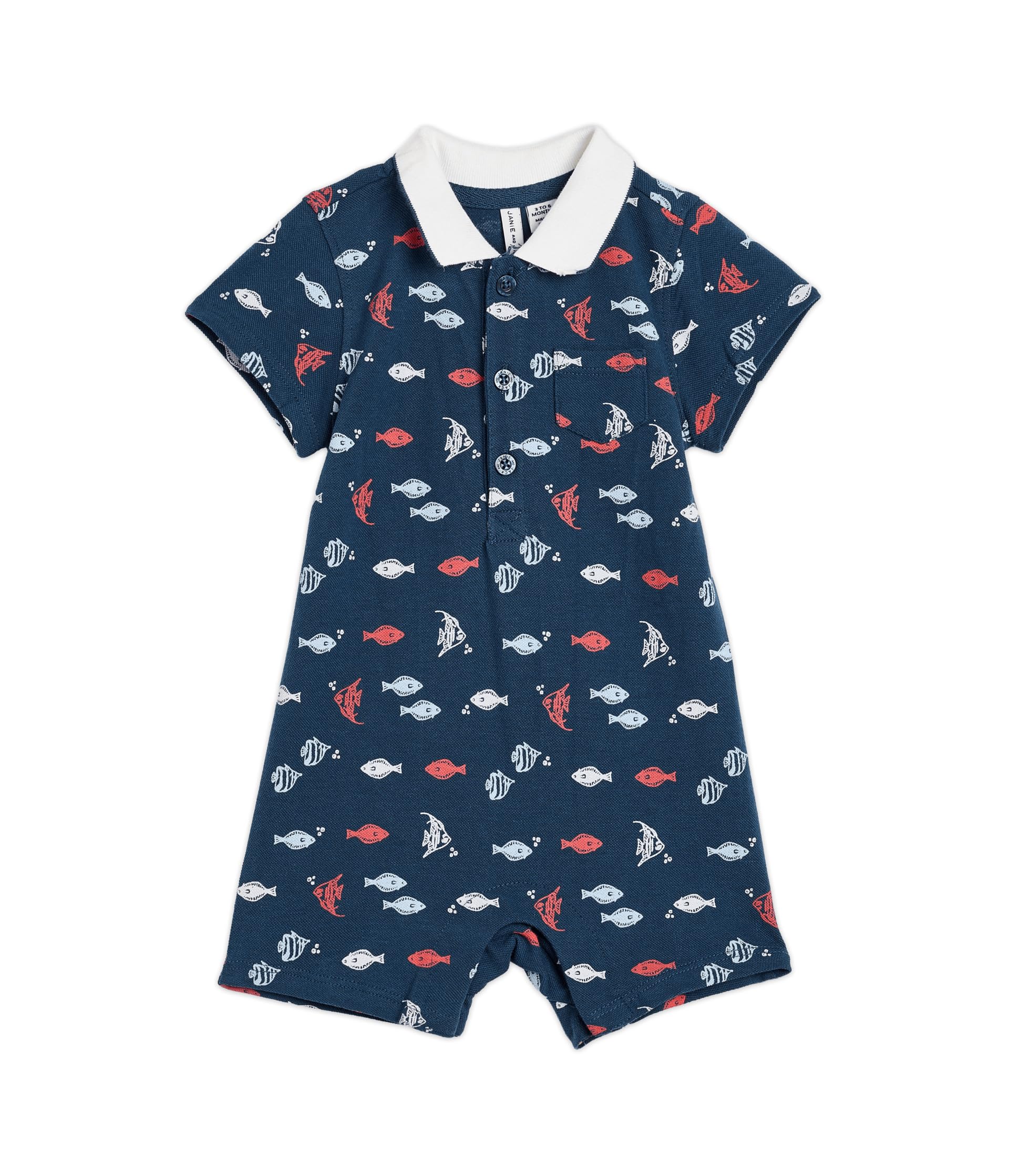 Janie and Jack Fish Polo Romper (Младенец)