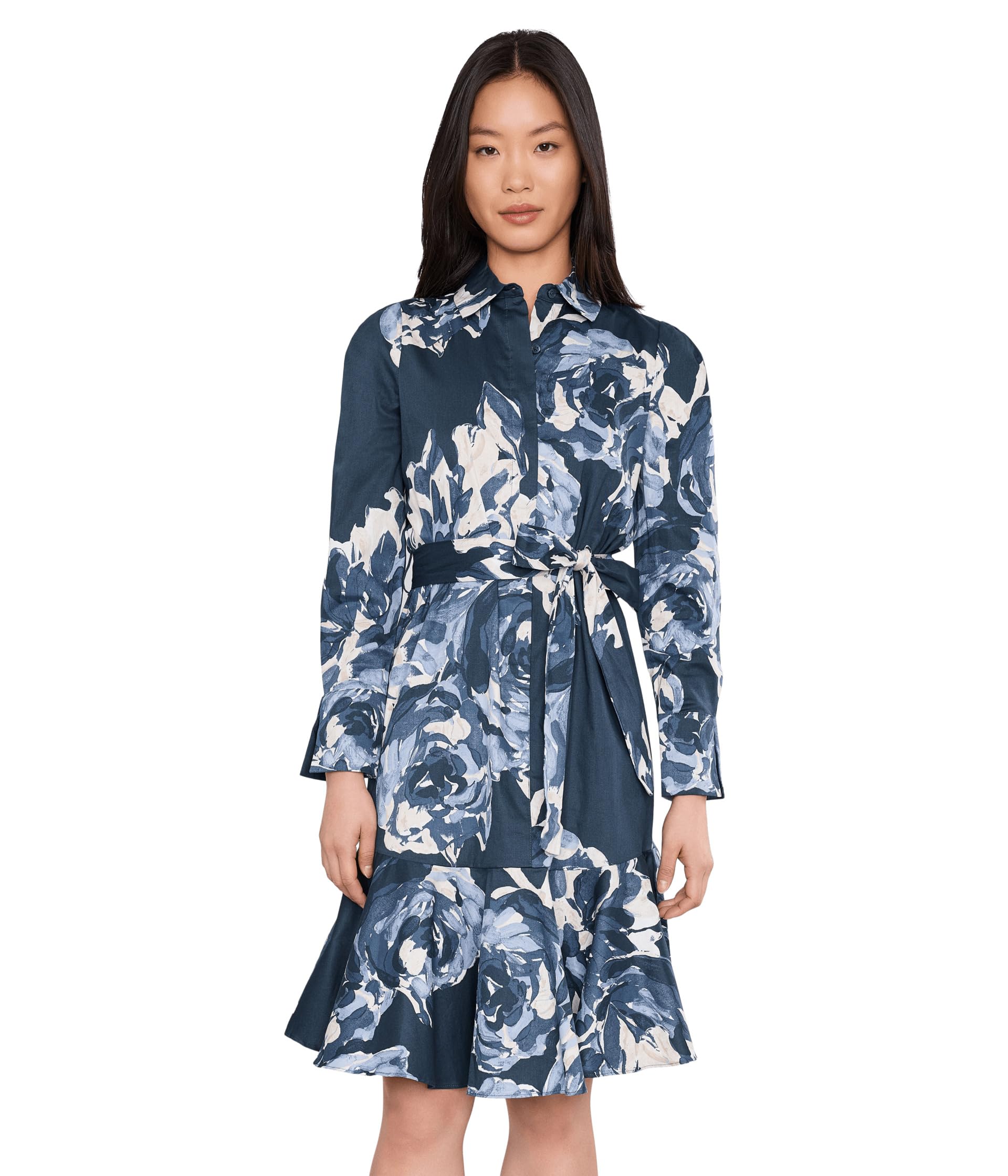 Женское платье Calvin Klein Long Sleeve Floral Cotton Aline