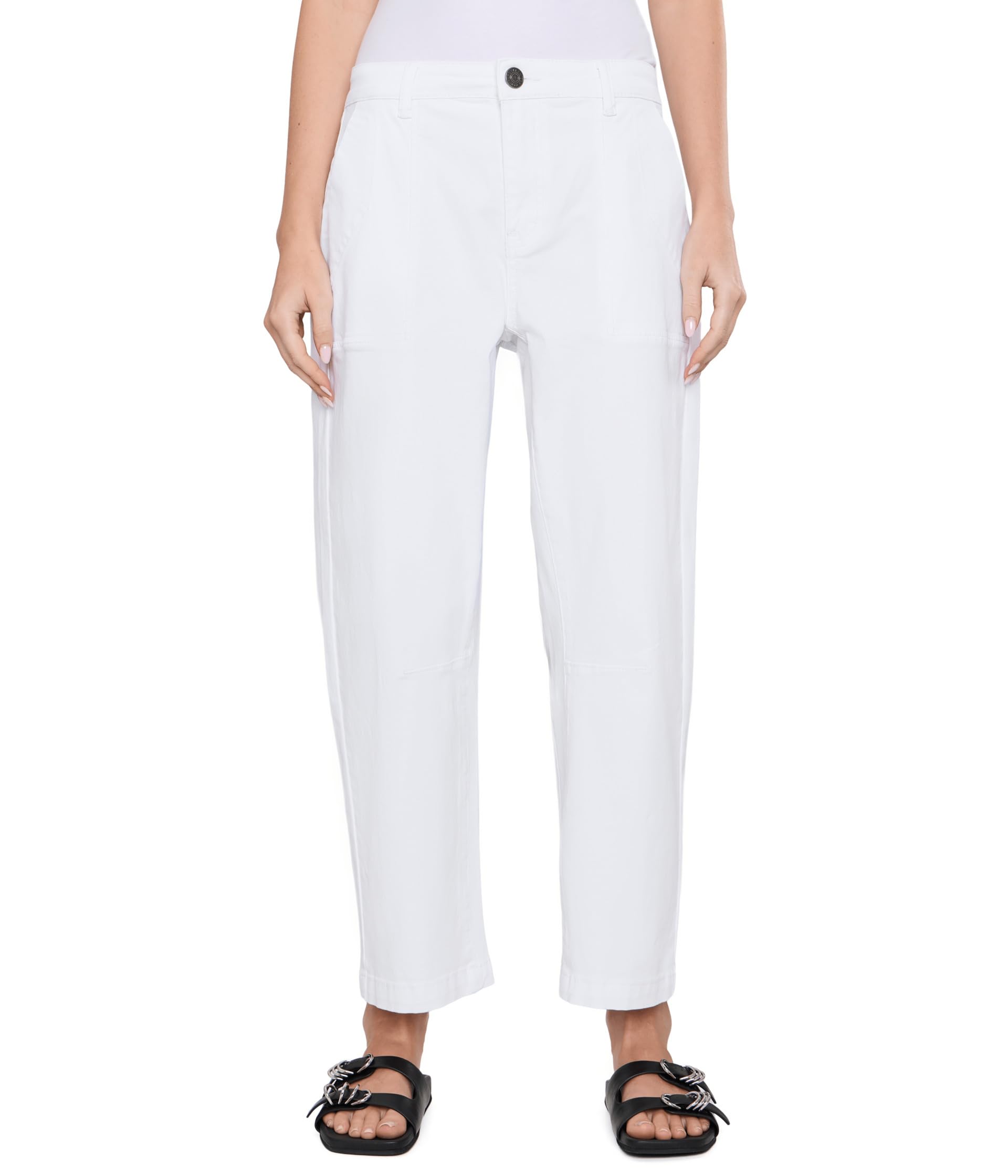 Ashton Wide Leg Barrel in Optic White