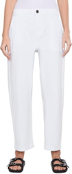 Ashton Wide Leg Barrel in Optic White