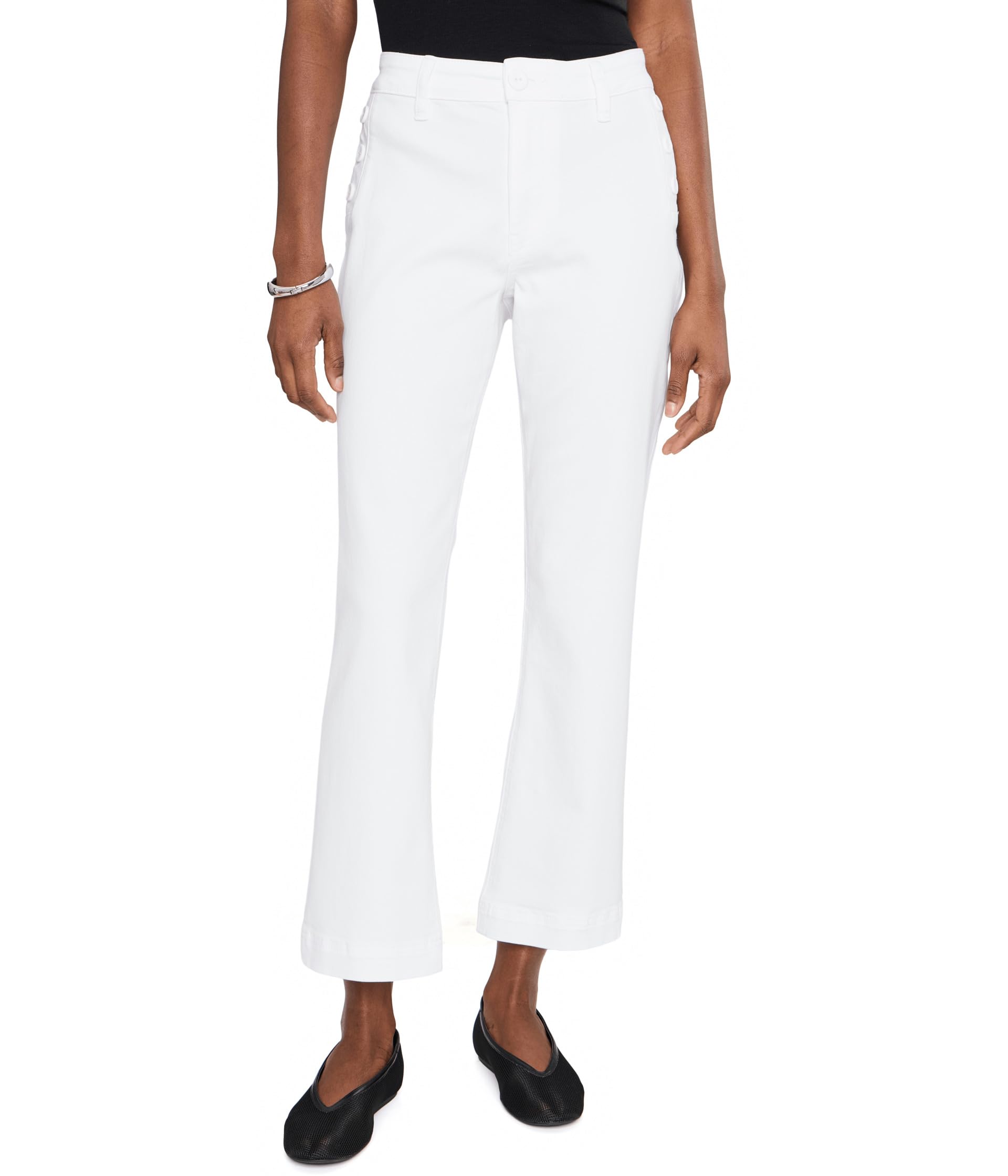 Kelsey High-Rise Flare Pants in White