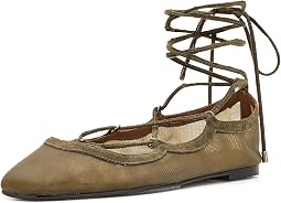 The Greta Lace-Up Ballet Flat in Mesh