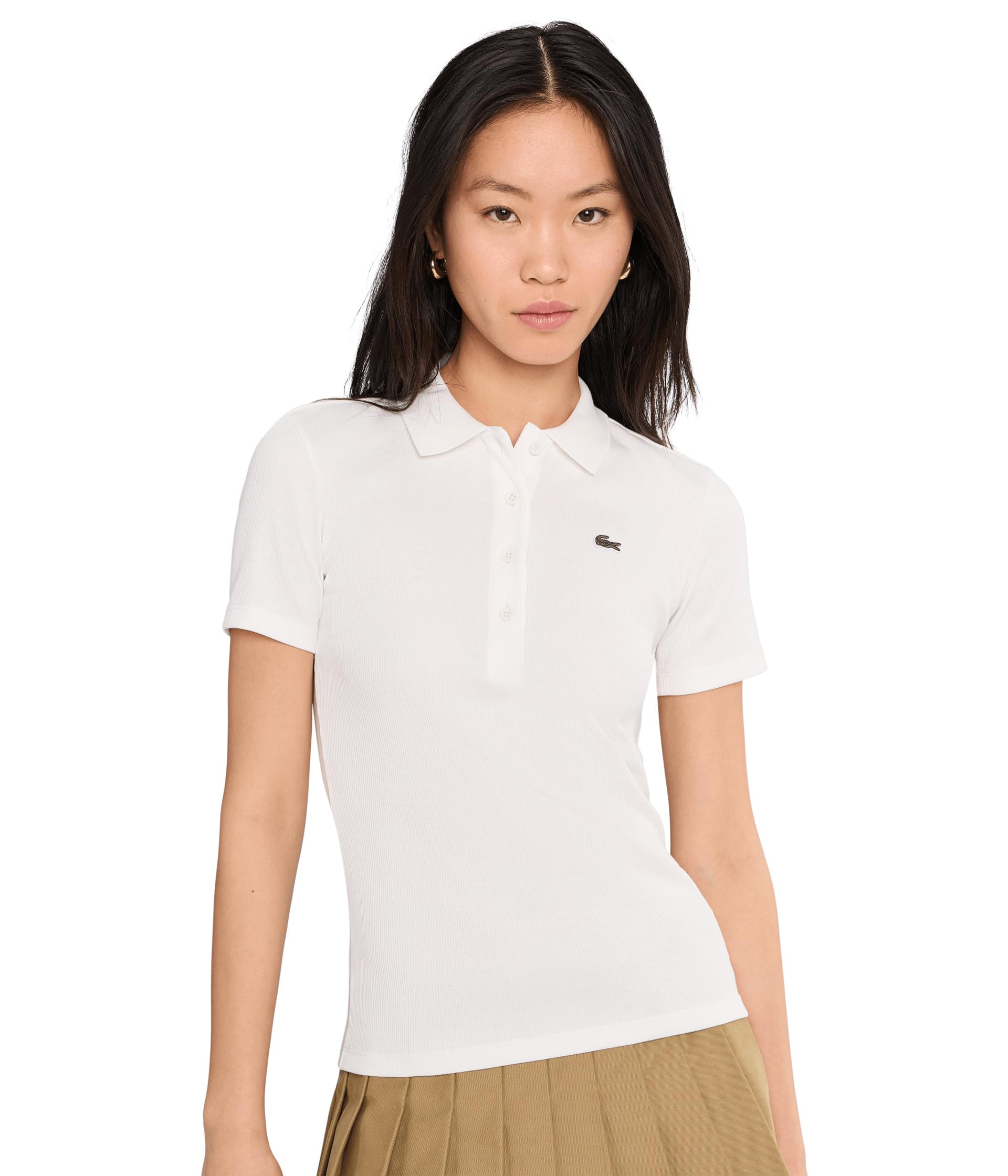 Мужская рубашка-поло Lacoste Slim Fit L.12.D Ribbed Cotton