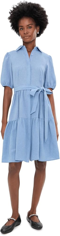 Платье Calvin Klein Puff Sleeve Self Tie Tencel Ruffled Aline