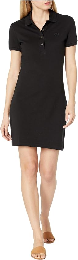 Short Sleeve Slim Fit Stretch Pique Polo Dress