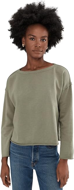 Укороченный топ Petite Garment Dyed Terry Bateau Neck Boxy Top