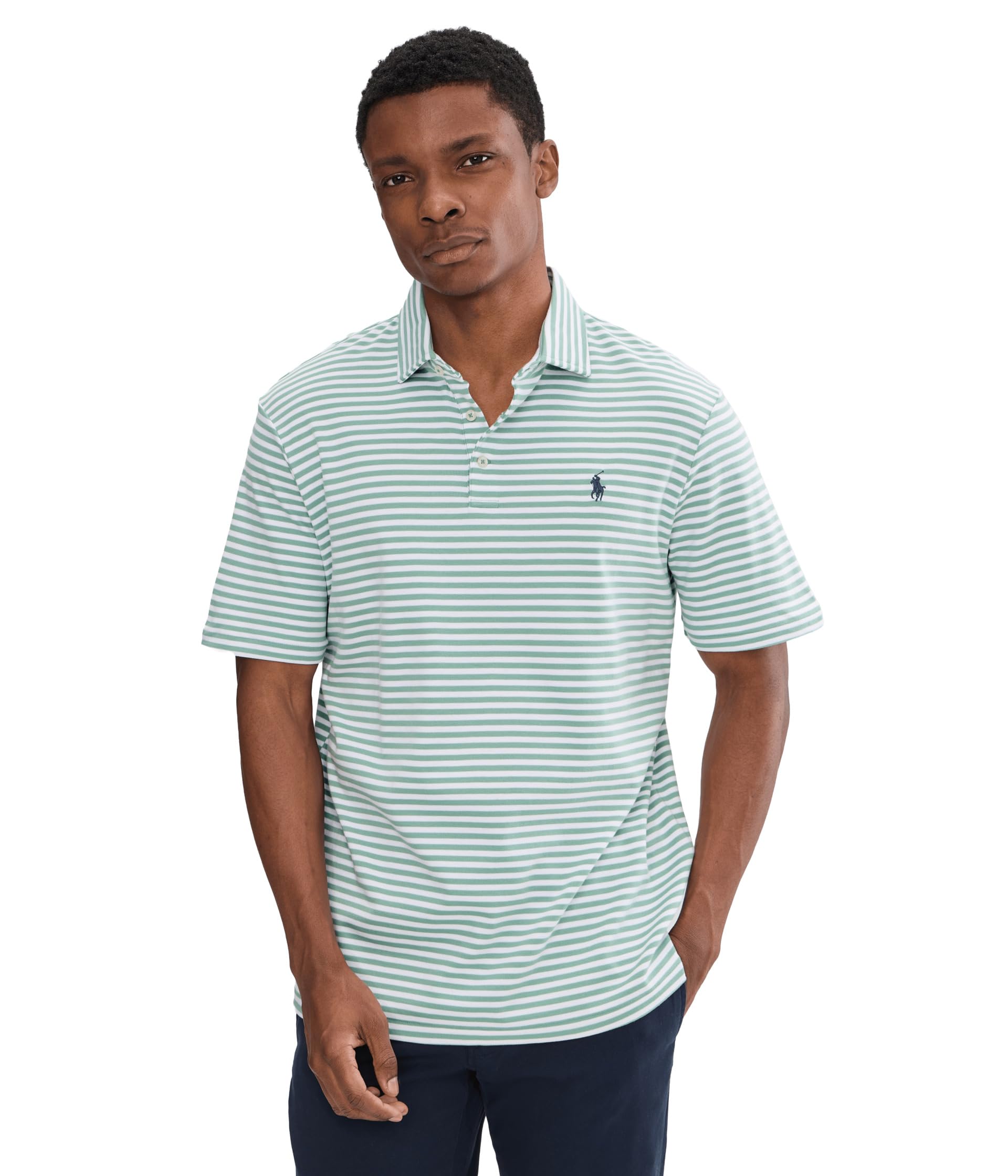 Classic Striped Soft Cotton Polo Shirt