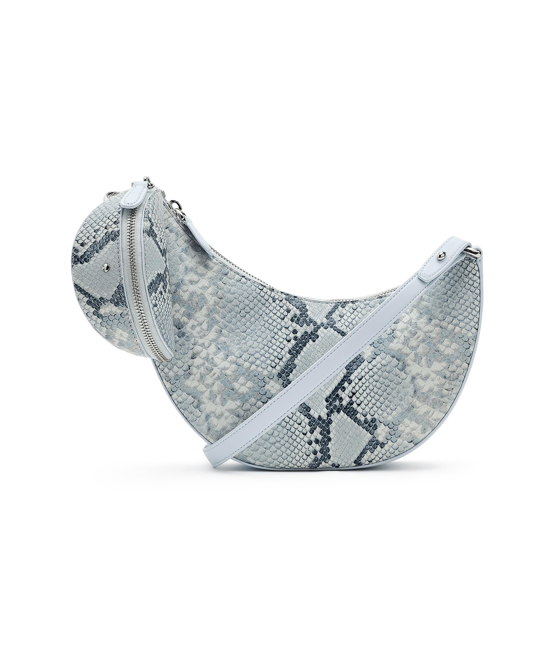 Duo Snake Embossed Leather Crossbody Bag