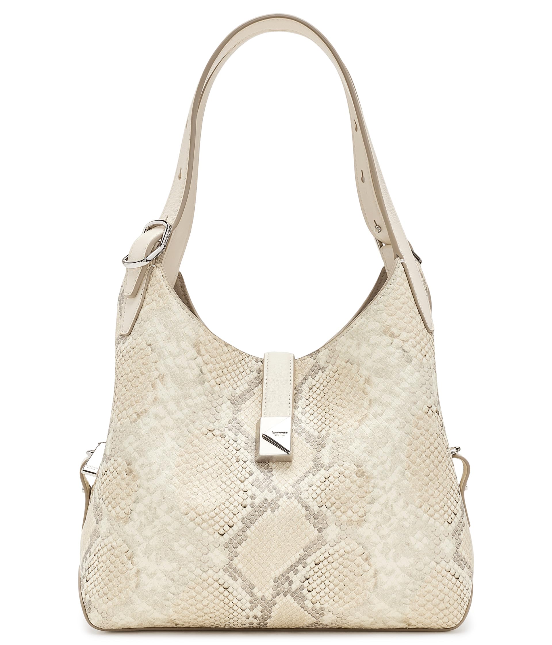 Deco Snake Embossed Leather Crossbody Tote