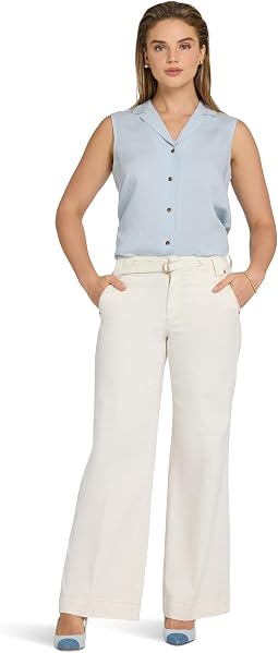 Mia Palazzo Jeans in Vintage White