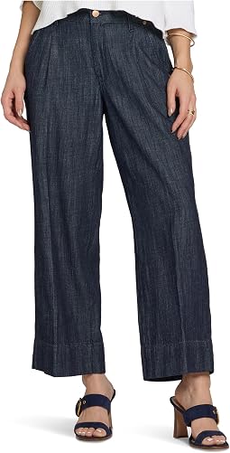 Teresa Ankle Pleat Jeans in Dark Indigo