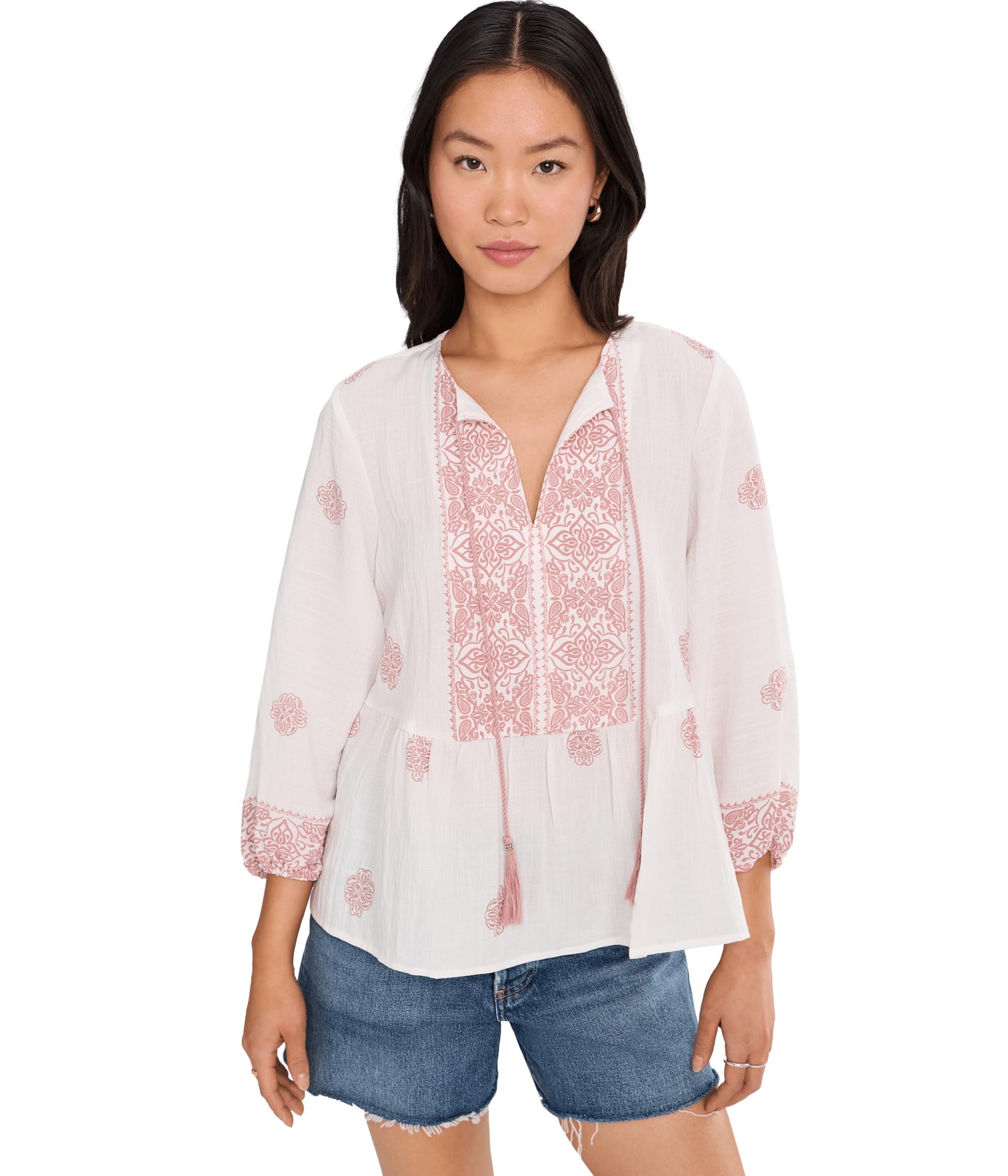 Peasant Blouse с завязками на шее