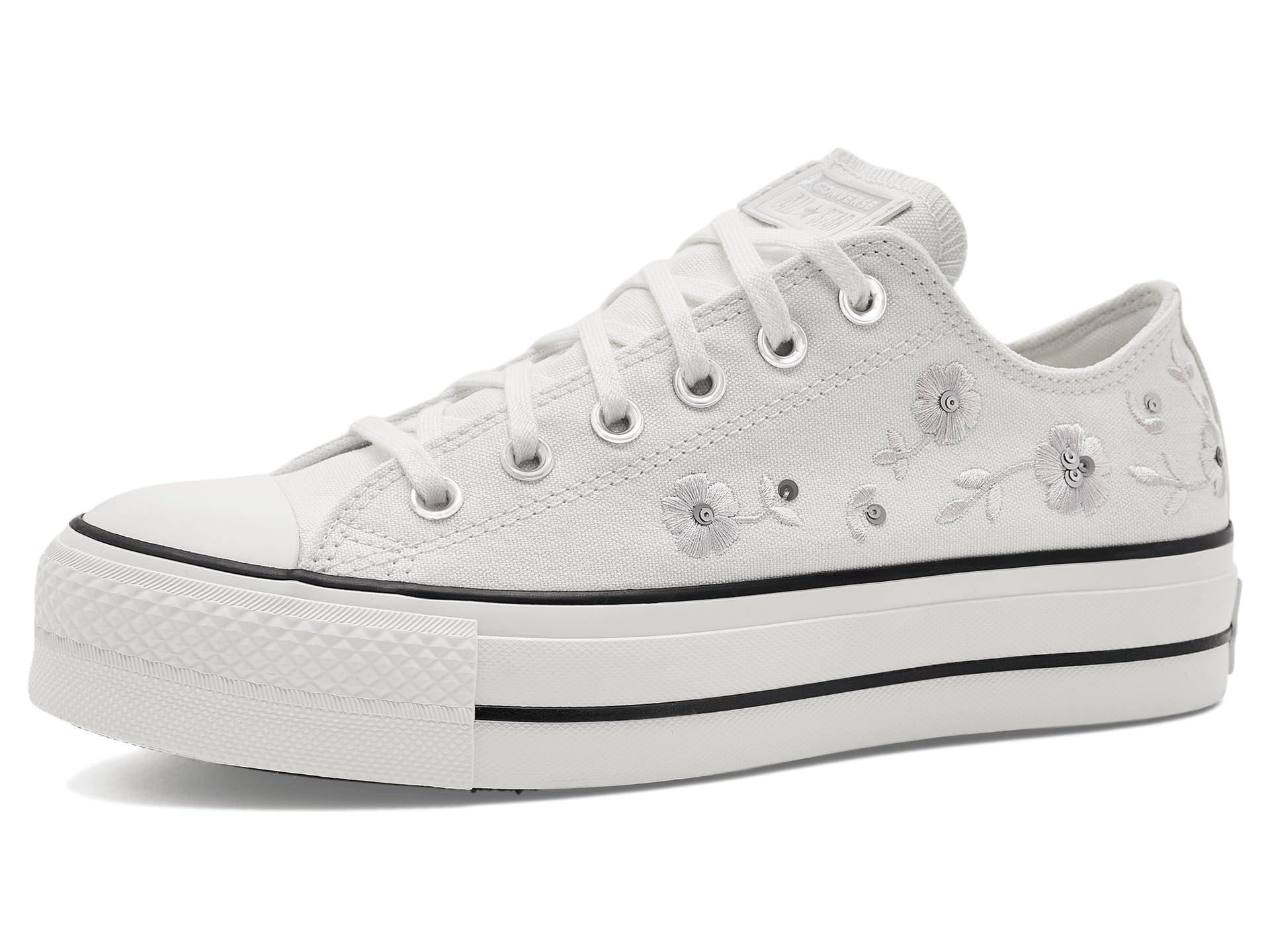 Chuck Taylor All Star Lift Platform кроссовки на платформе с пайетками и цветами, низкие