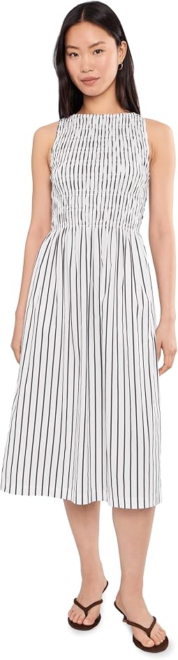 The Melody Boatneck Smocked Midi Dress