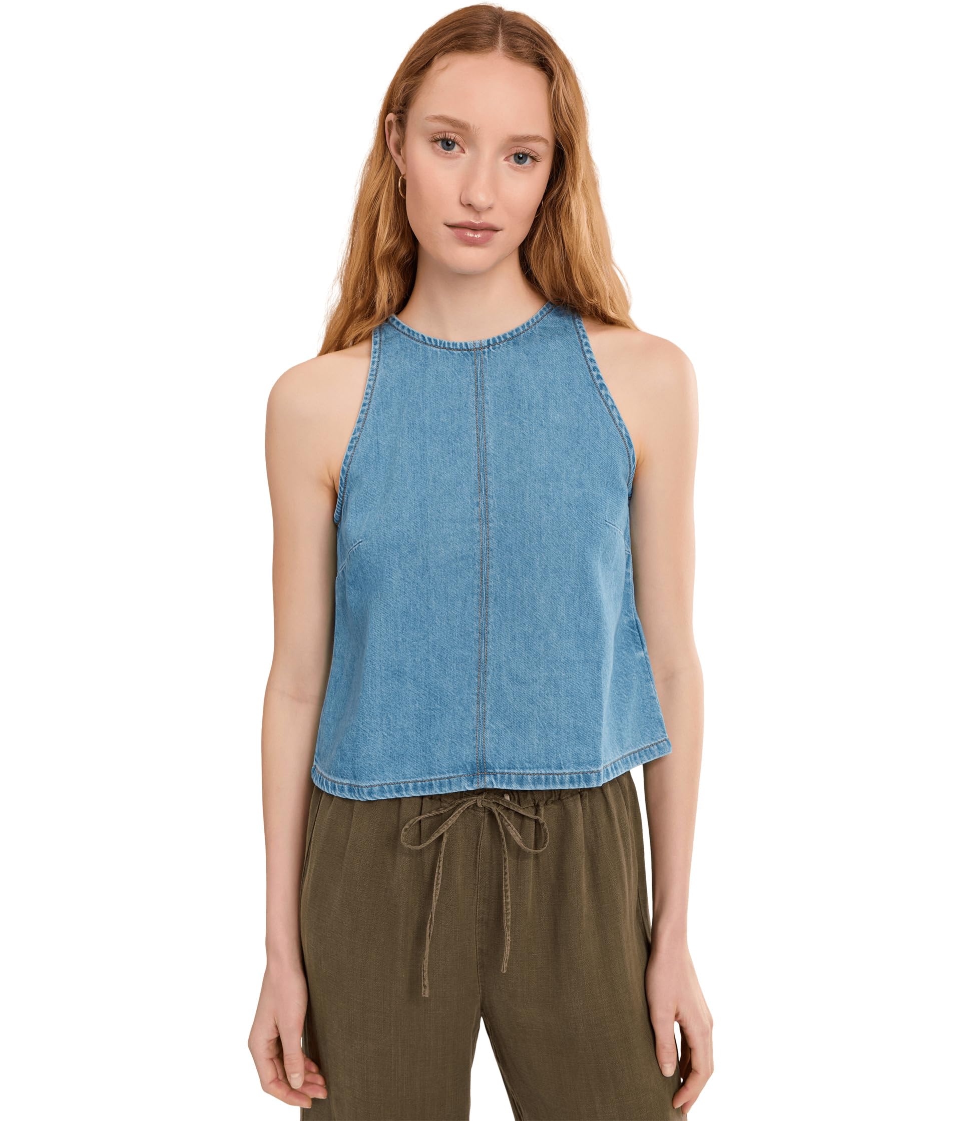 Madewell топ Airy Denim Halter Shell Top