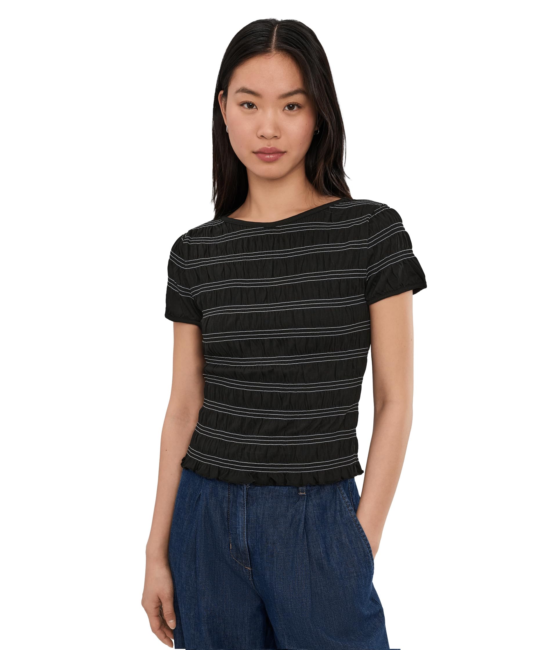 Madewell Топ с коротким рукавом со сборками