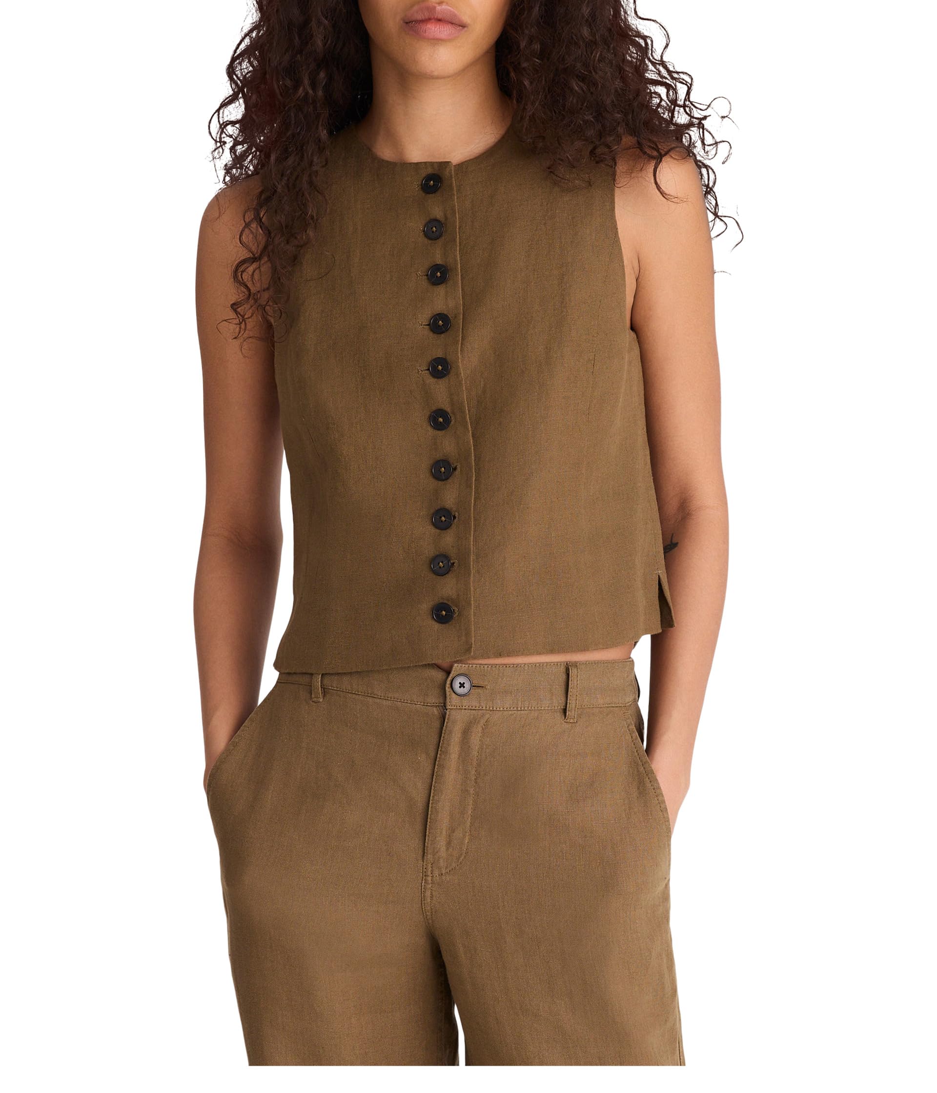 Топ Madewell Button-Front Shell 100% Linen