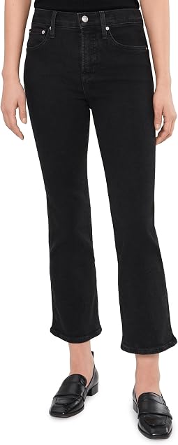 The Stretch Flare Crop Jean in Black Rinse