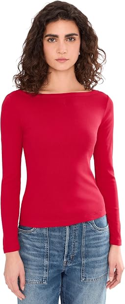 The '90s Boatneck Tee in Compact Cotton