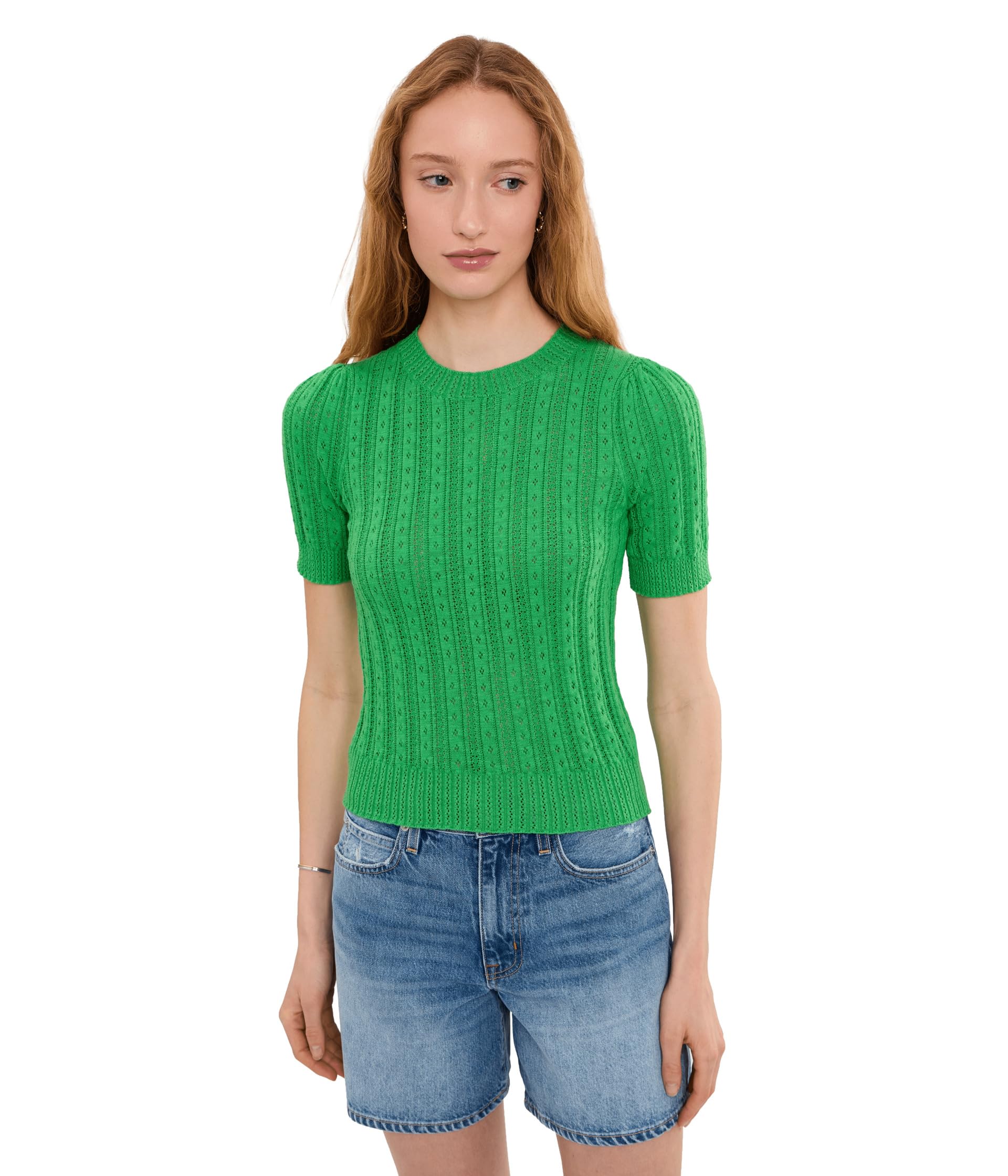 Пуловер Arden Pointelle Puff Sleeve