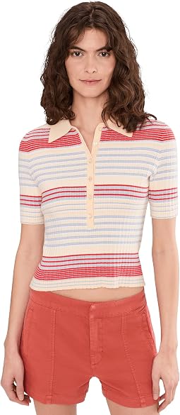 Giselle Textured Stripe Polo