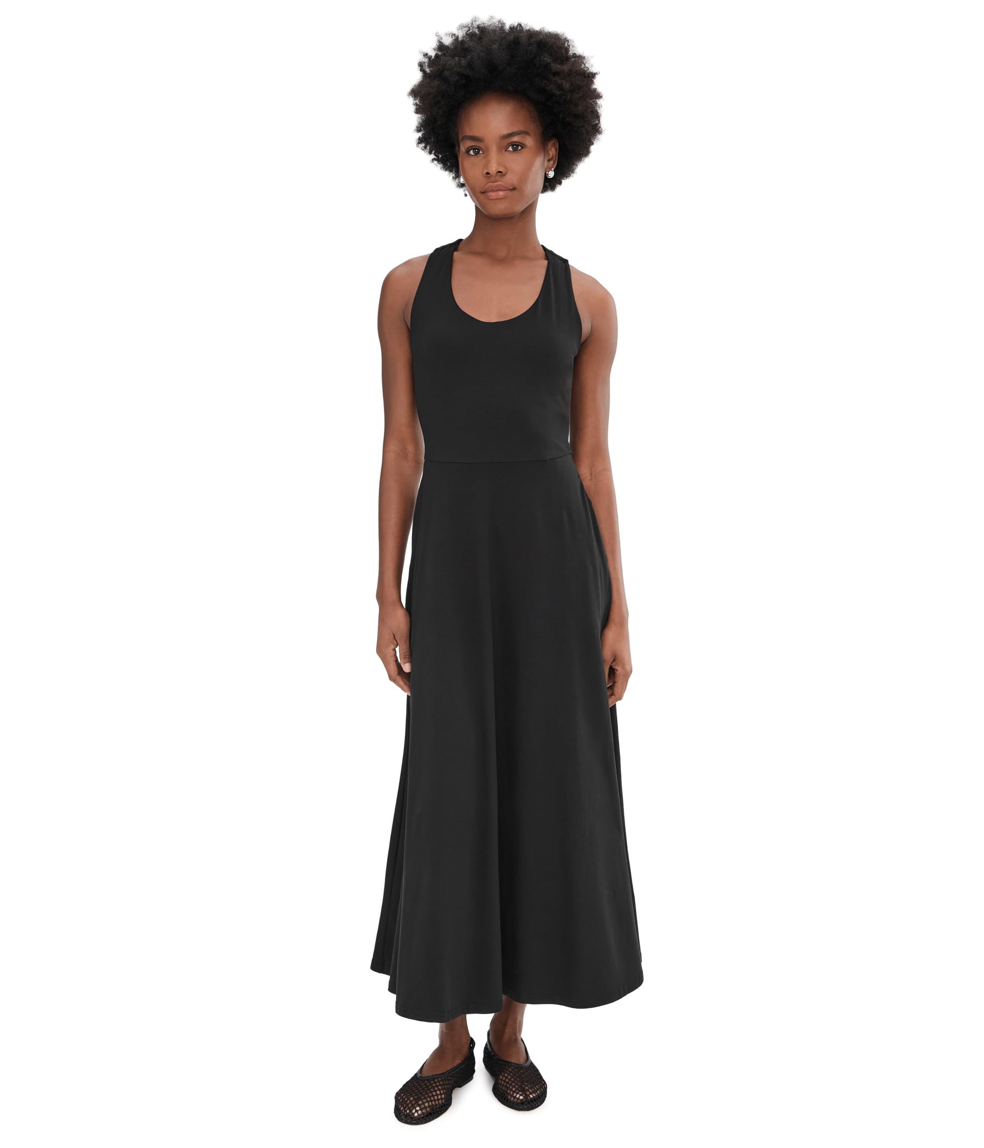 Fit-and-Flare Open Back Maxi Dress