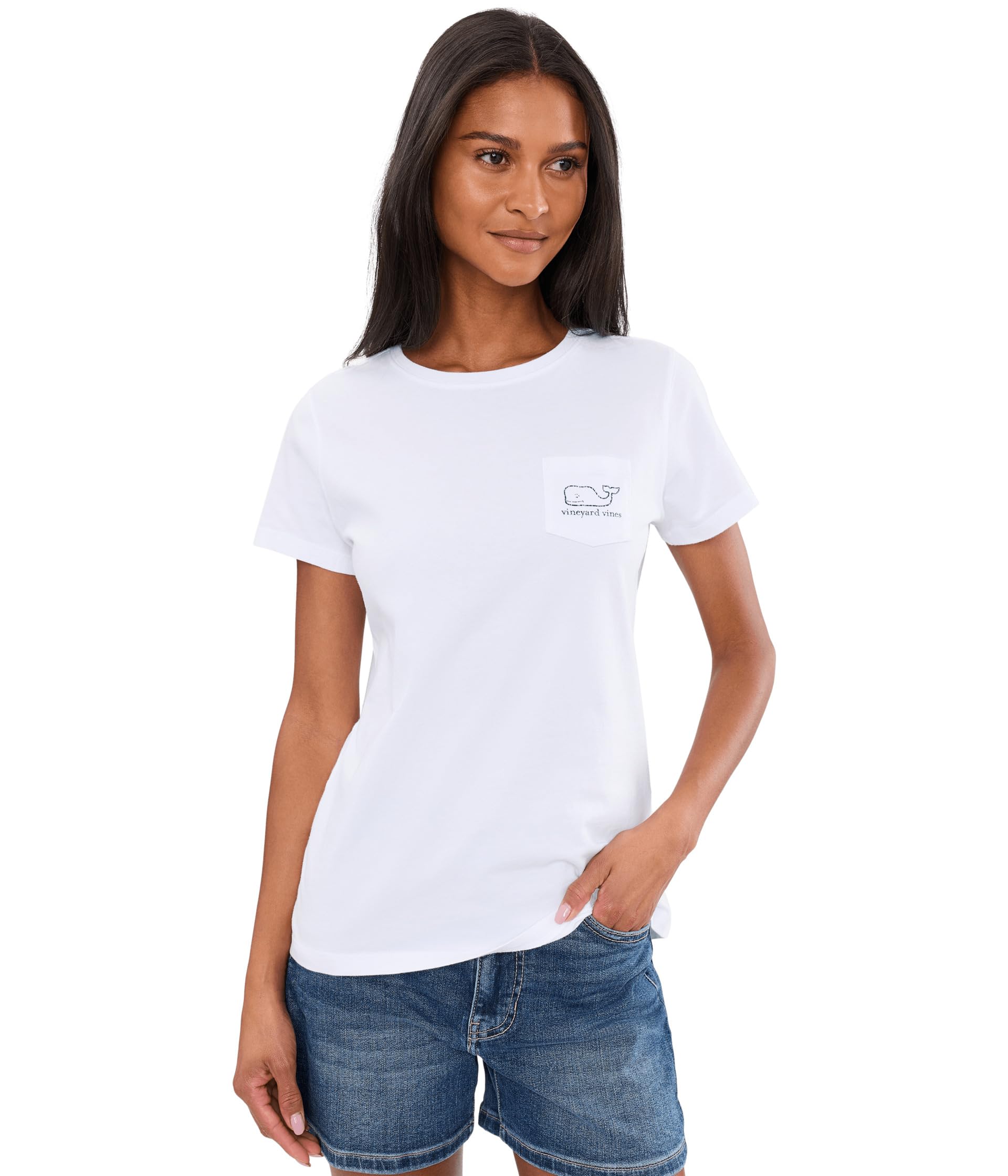 Женская футболка Vintage Whale Short Sleeve Pocket