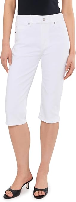 Mid-rise Stretch Denim Capri With Slit