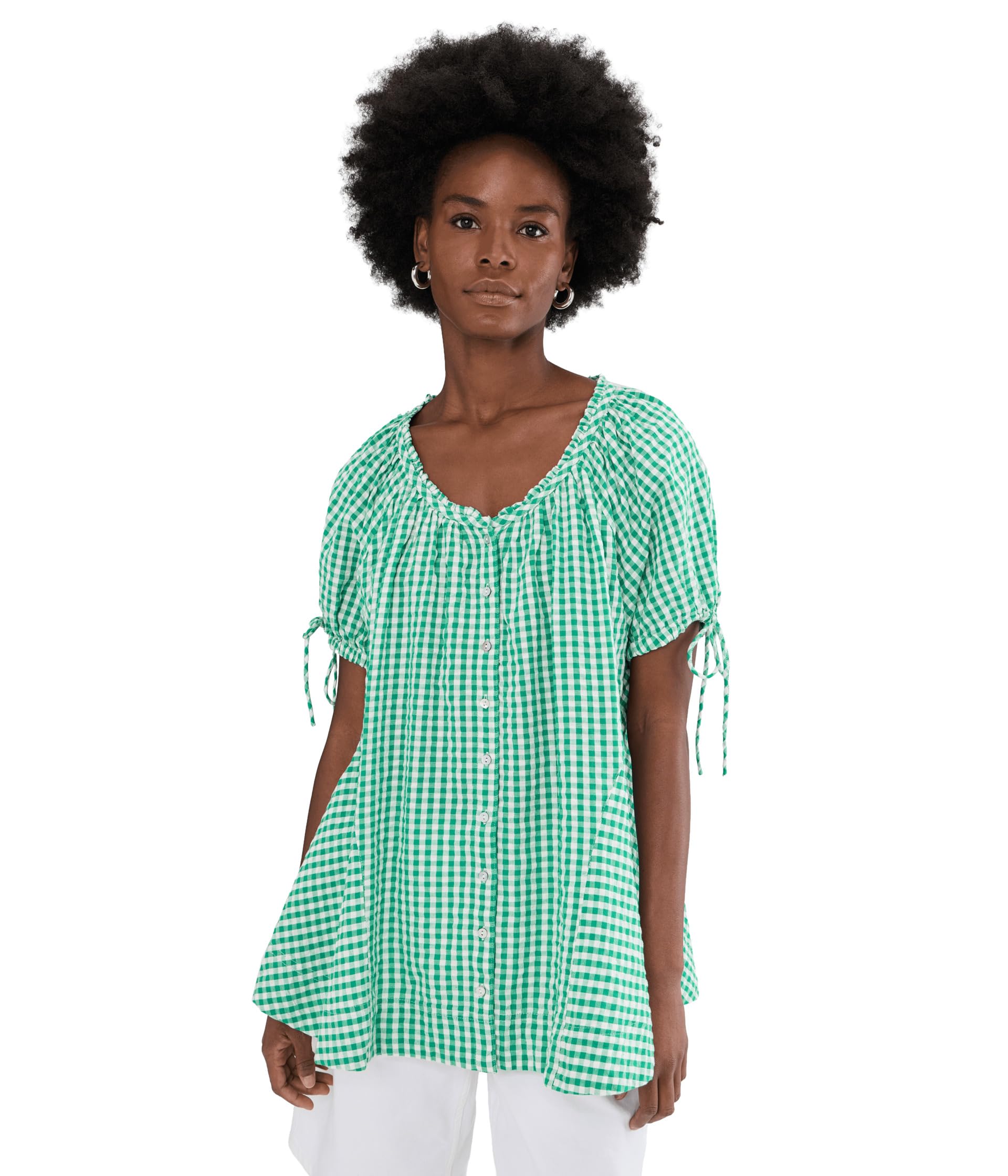 Free People туника в клетку Gingham