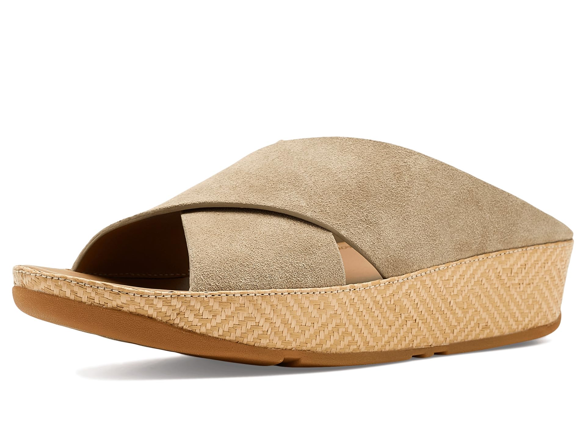 Lulu Lux Graphic-weave Suede Cross Slides