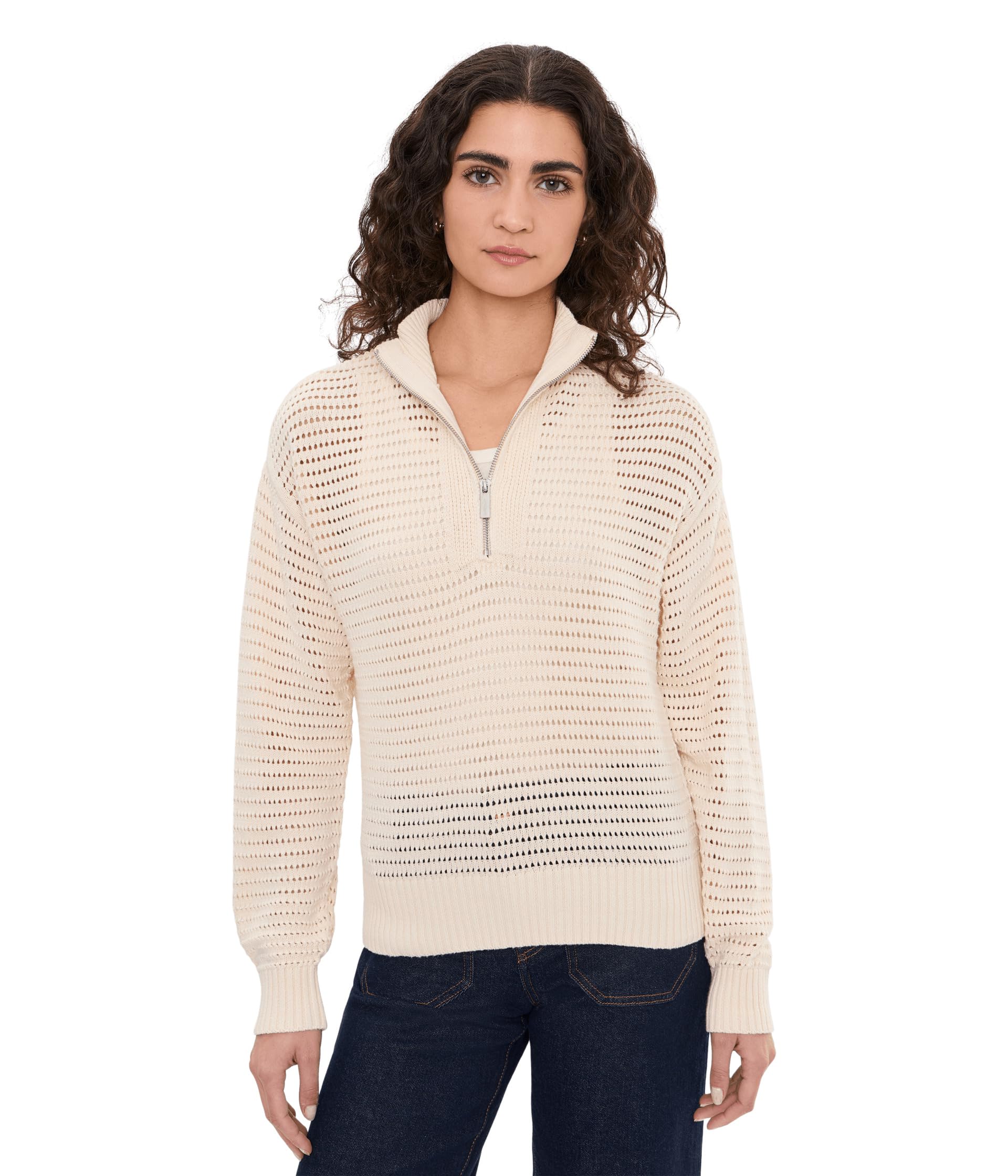 Sanctuary Open Knit 1/2 Zip Sweater свитер Женский
