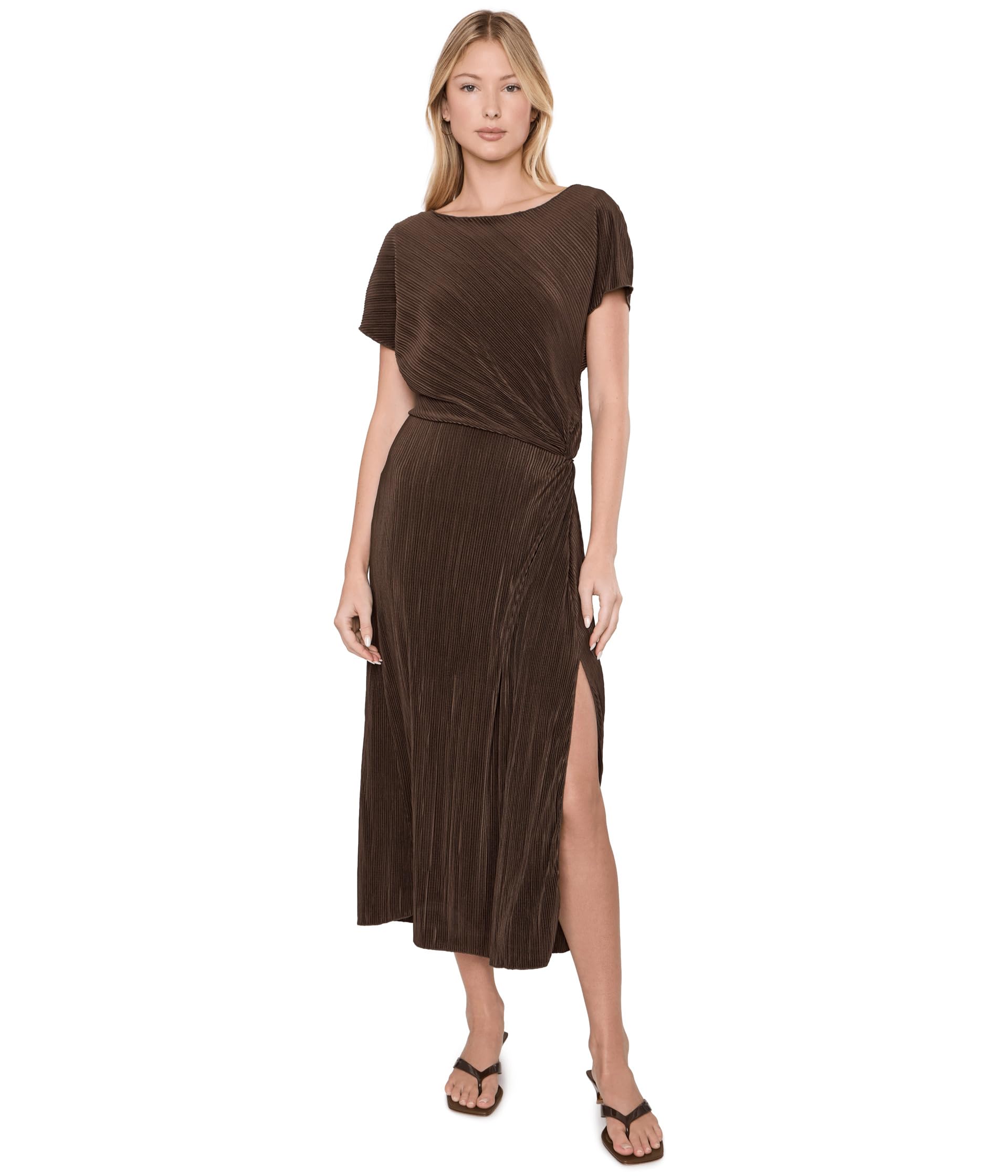 Directional Pleated Twist Dress