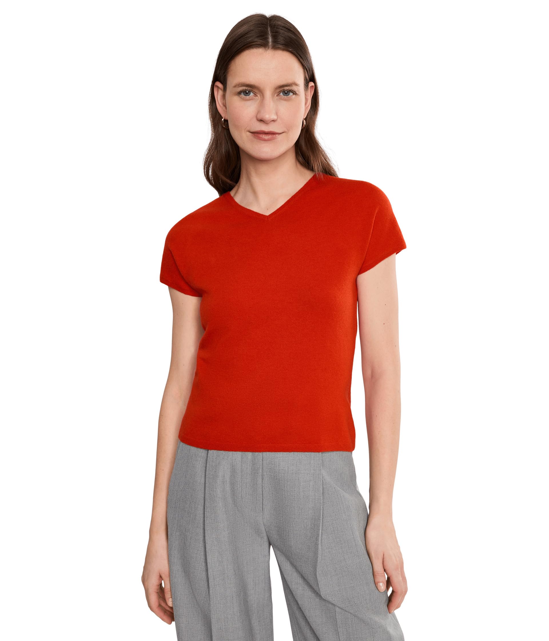 Женский свитер Vince High V-Neck Short Sleeve