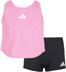Melange Flounce Tank Shorts Set (Toddler/Little Kid)