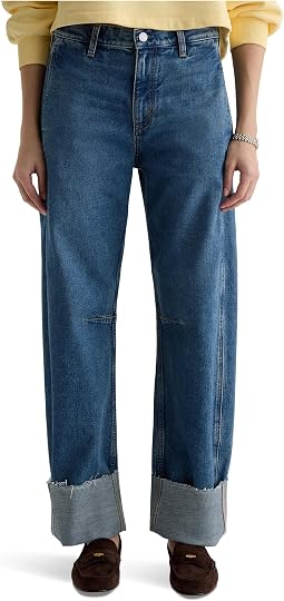 Mercer High-Rise Cuffed Barrel Jeans in 11 Years Enrich