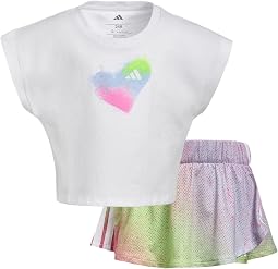 Aop Sleeveless Box Tee Faux Wrap Skort Set (Infant)