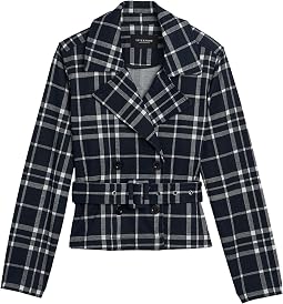 Cropped Trench Jacket with Belt