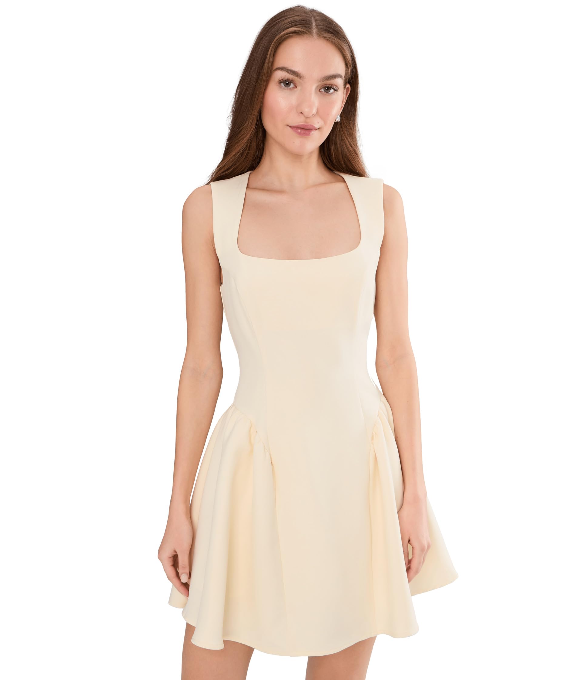 Avec Les Filles мини-платье Hip Flounce Square Neck