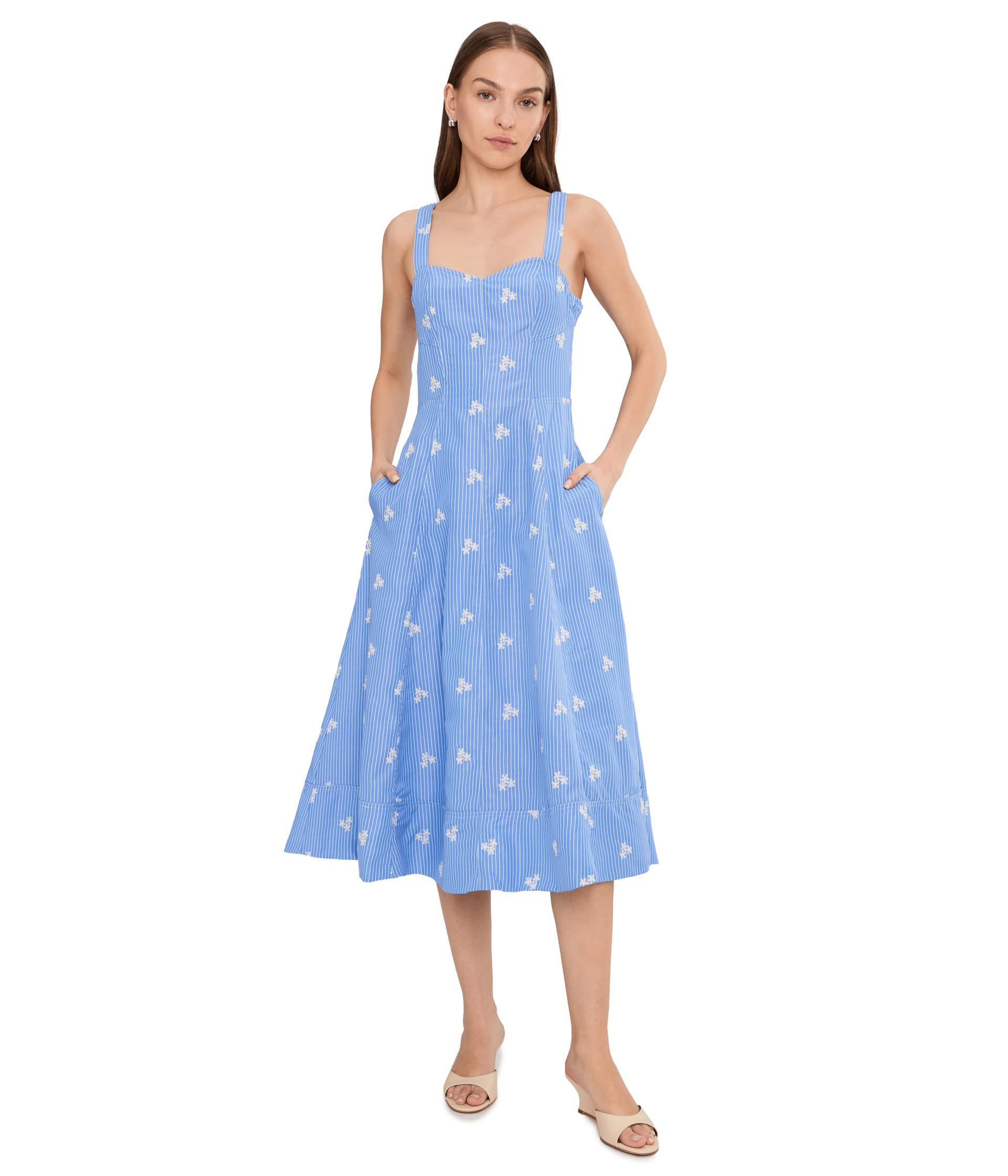 Sleeveless Sweetheart Midi Dress