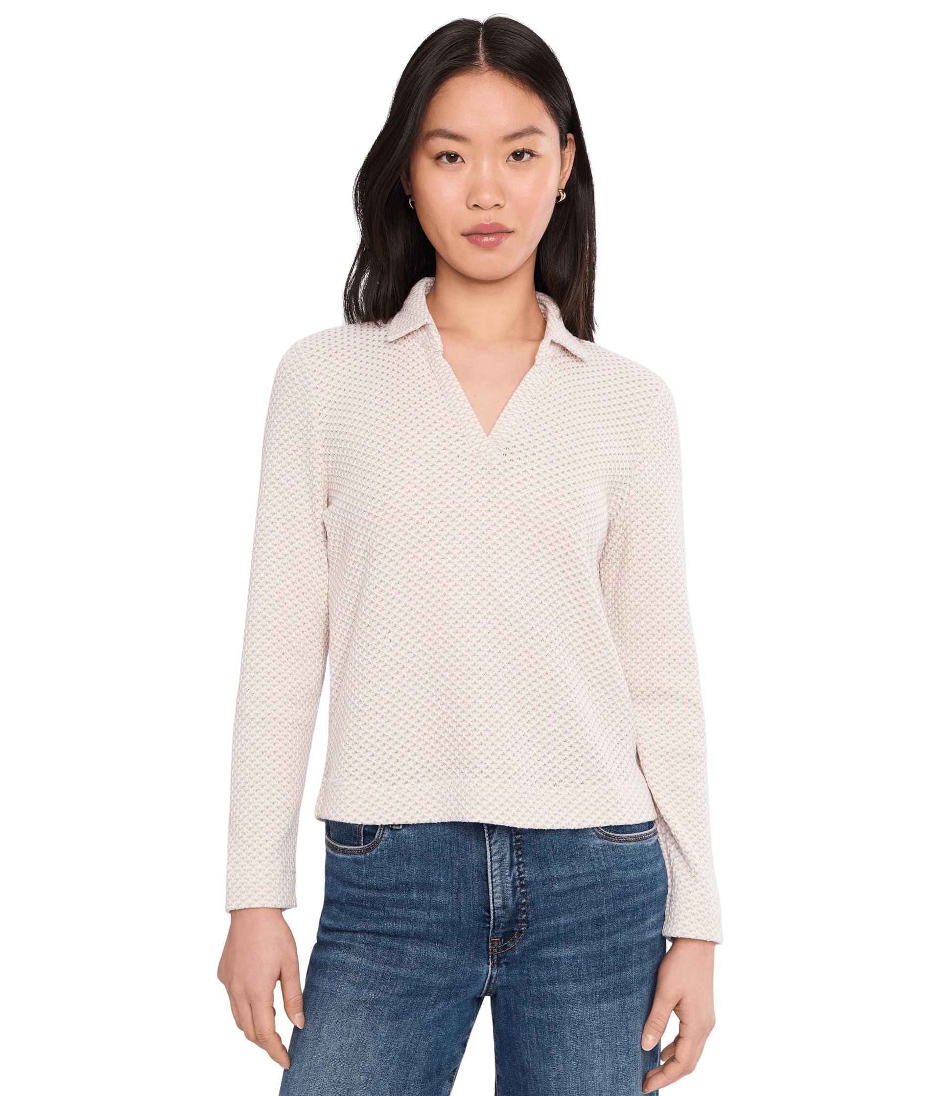 Женский трикотажный поло Petite Textured Tuck Stitch Knit