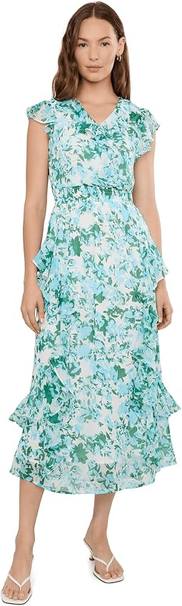 Ruffle Wrap Midi Dress