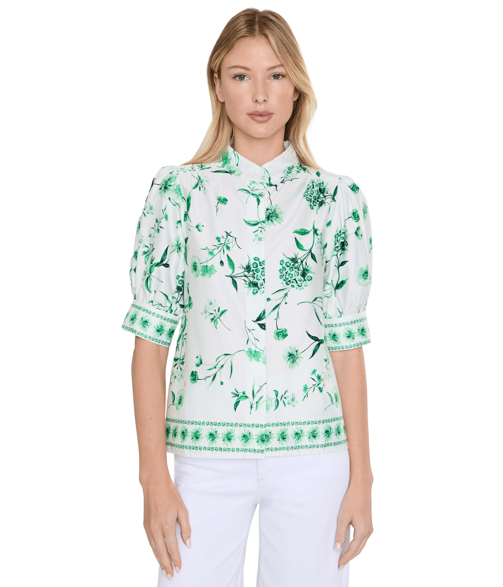 CeCe Cotton Sateen топ с потайной планкой