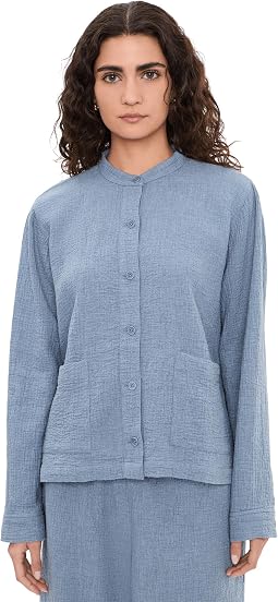 Eileen Fisher куртка из органического хлопка с воротником-стойкой Mandarin