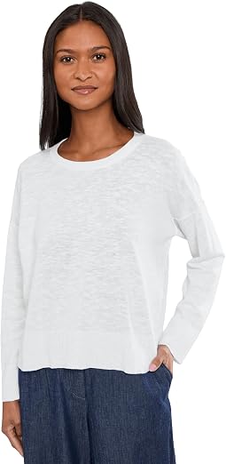 Organic Linen Cotton Slub Crew Neck Sweater