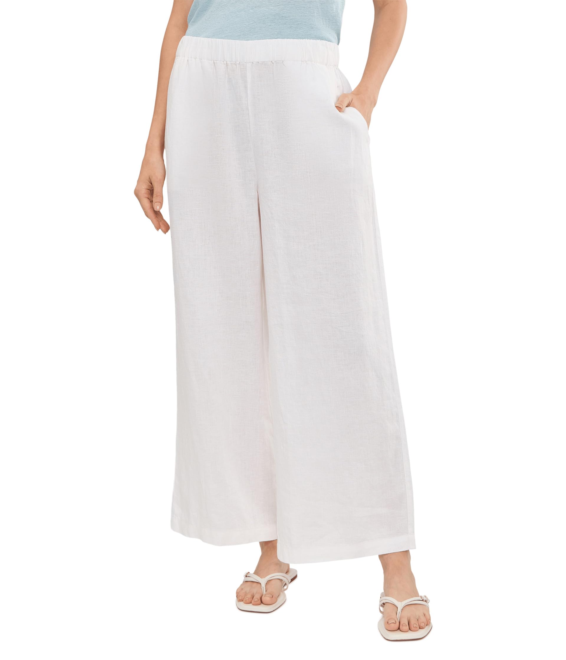 Organic Linen Ankle Wide Pants