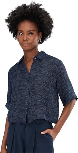 Petite Linen Gauze Strata Classic Collar Shirt