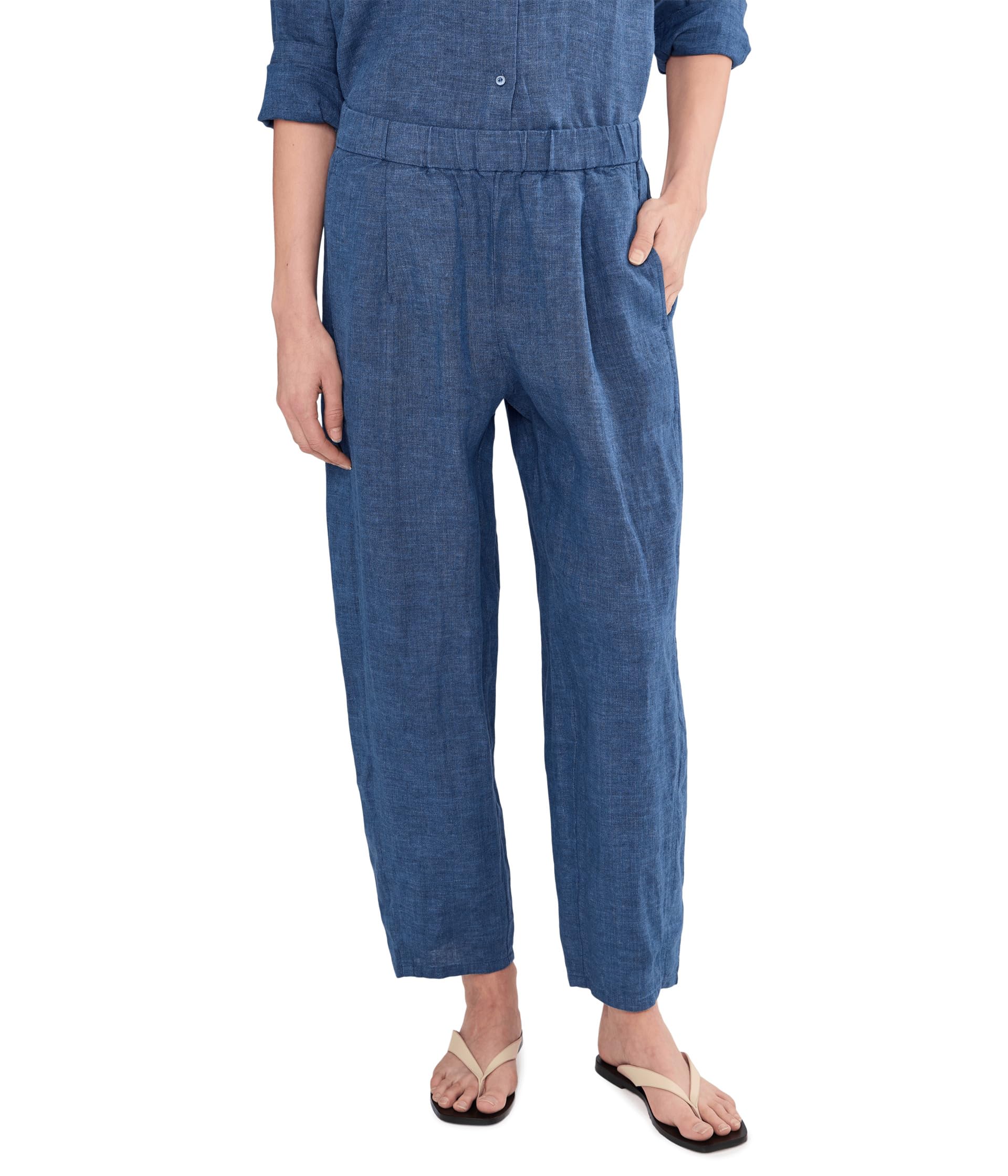 Женские брюки Wash Organic Linen Delave Ankle Pleated Lantern
